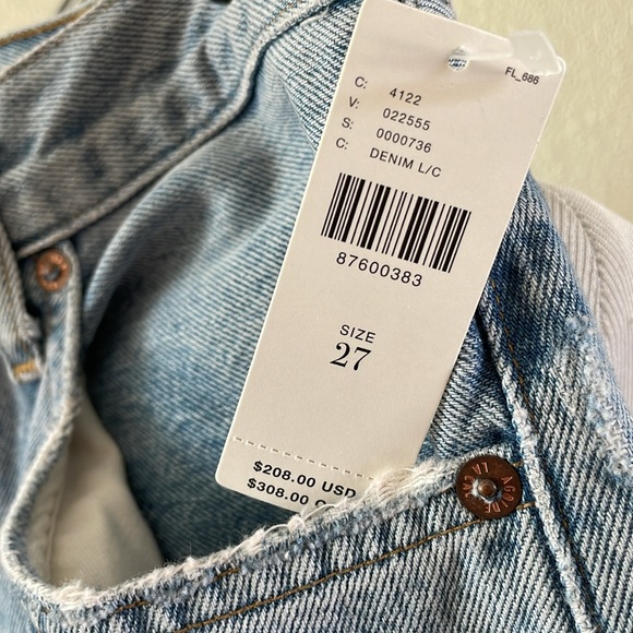 Agolde 90s Crop Mid Rise Loose Straight Blue Straight Jeans Classic Fit - Picture 3 of 11